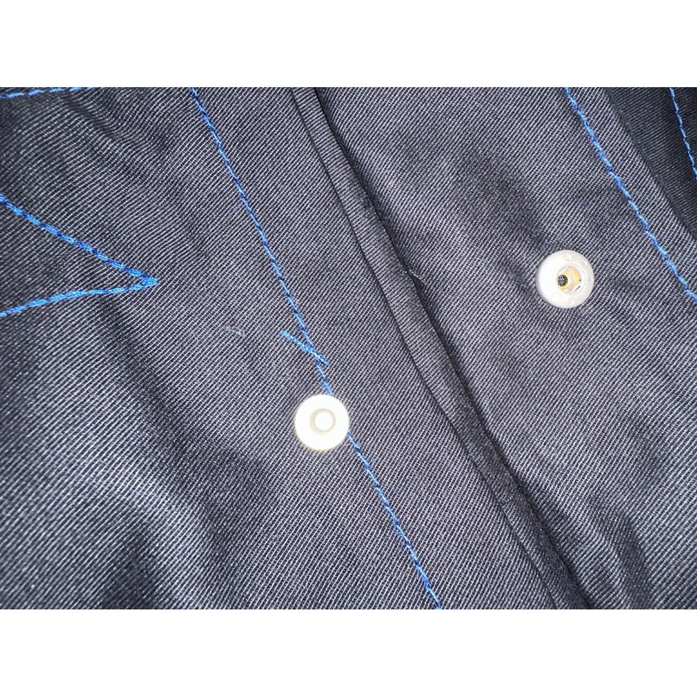 True Religion Mens Black Cargo Pants Blue Contrast Stitch Straight Leg Size 34 - Picture 9 of 11